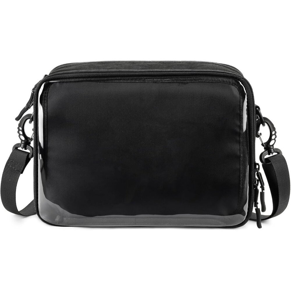 Women's Black Small Ita Purse Pin Display Imported Cross Body Bag With Insert